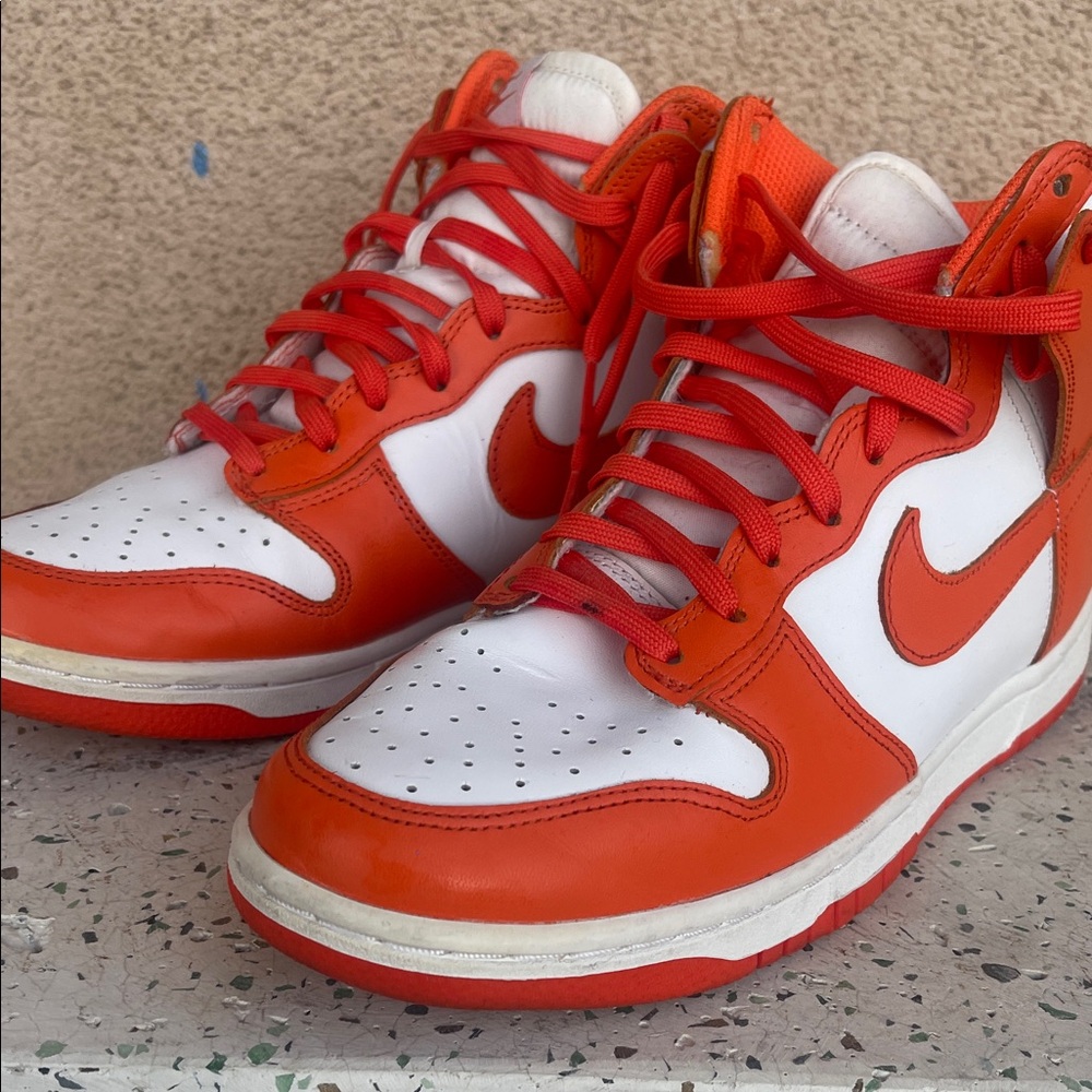 Nike High-Top Sneakers in Orange and White